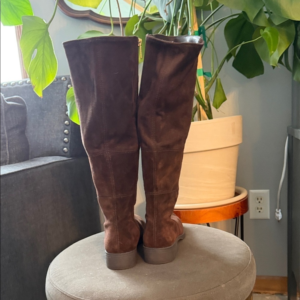 Bandolino Chocolate Brown Suede Women’s 8.5 Tall Boots Boho - Picture 4 of 10